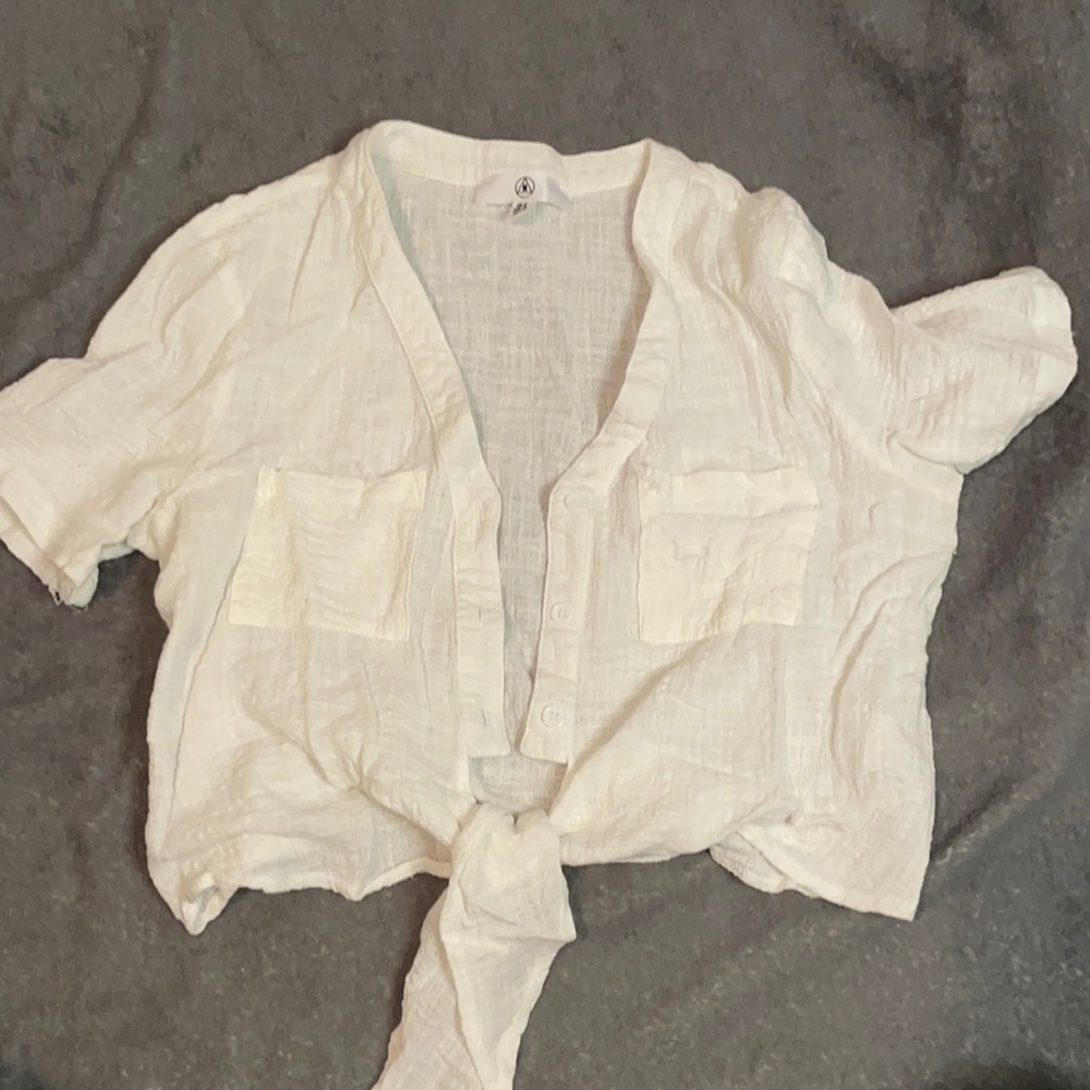 Missguided, White tie crop top